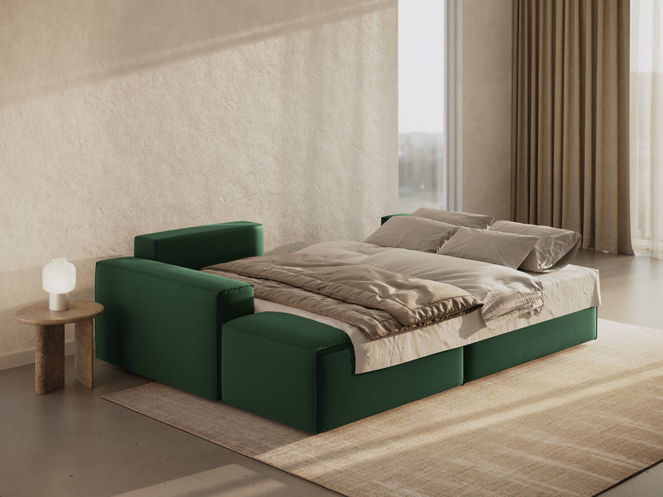 Velveto kampinė sofa-lova su dėže Jodie