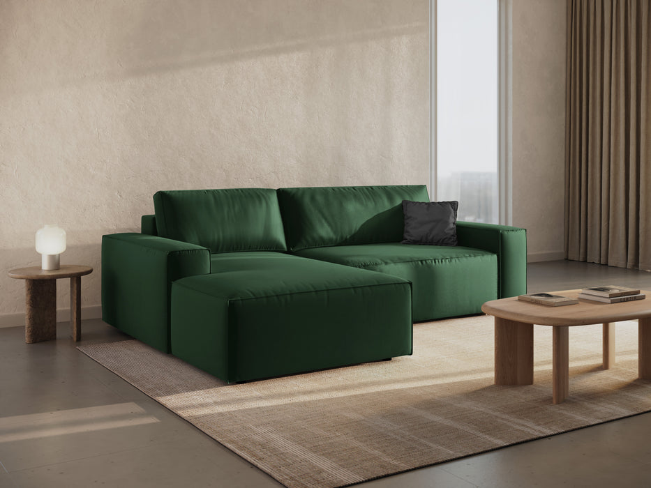 Velveto kampinė sofa-lova su dėže Jodie