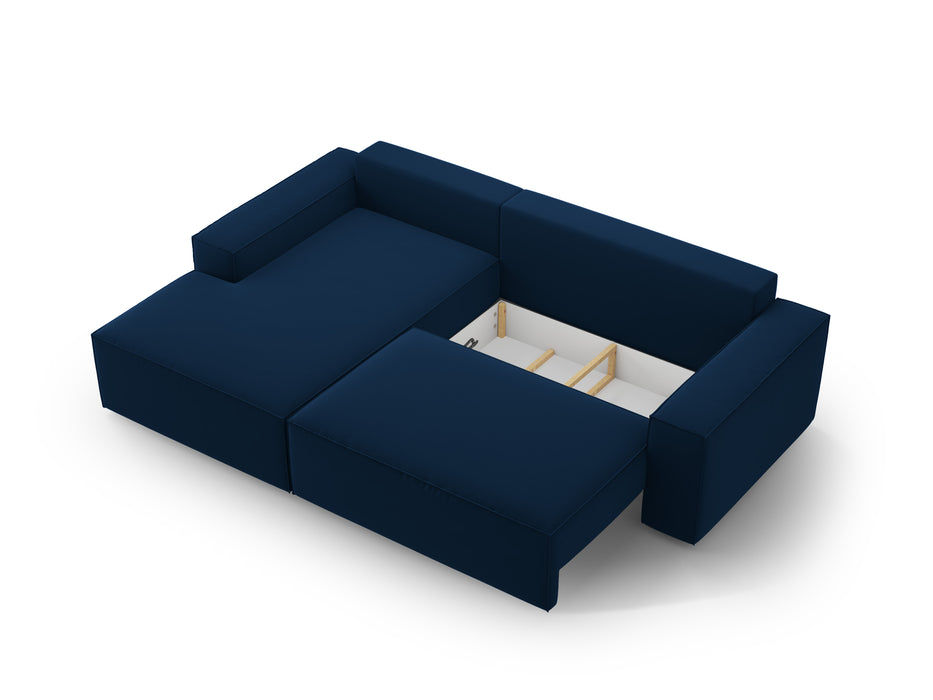 Velveto kampinė sofa-lova su dėže Jodie