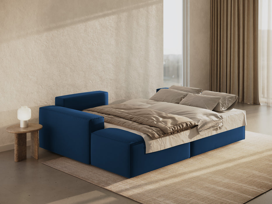 Velveto kampinė sofa-lova su dėže Jodie