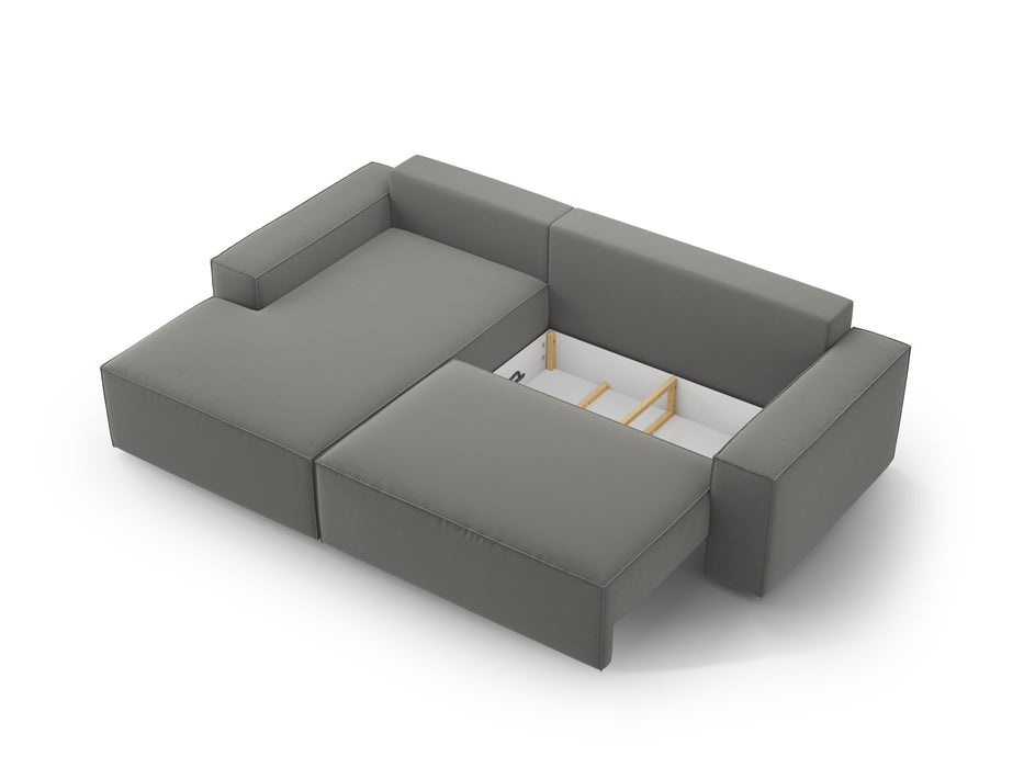 Velveto kampinė sofa-lova su dėže Jodie