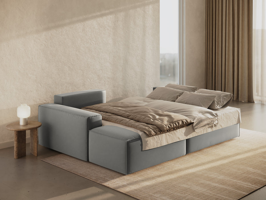 Velveto kampinė sofa-lova su dėže Jodie