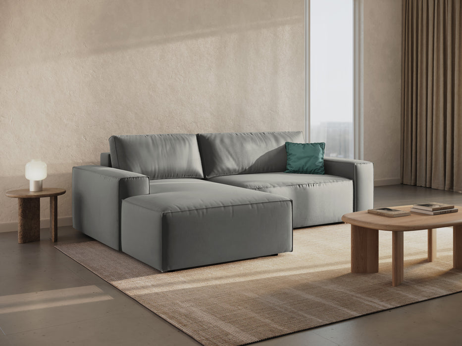 Velveto kampinė sofa-lova su dėže Jodie