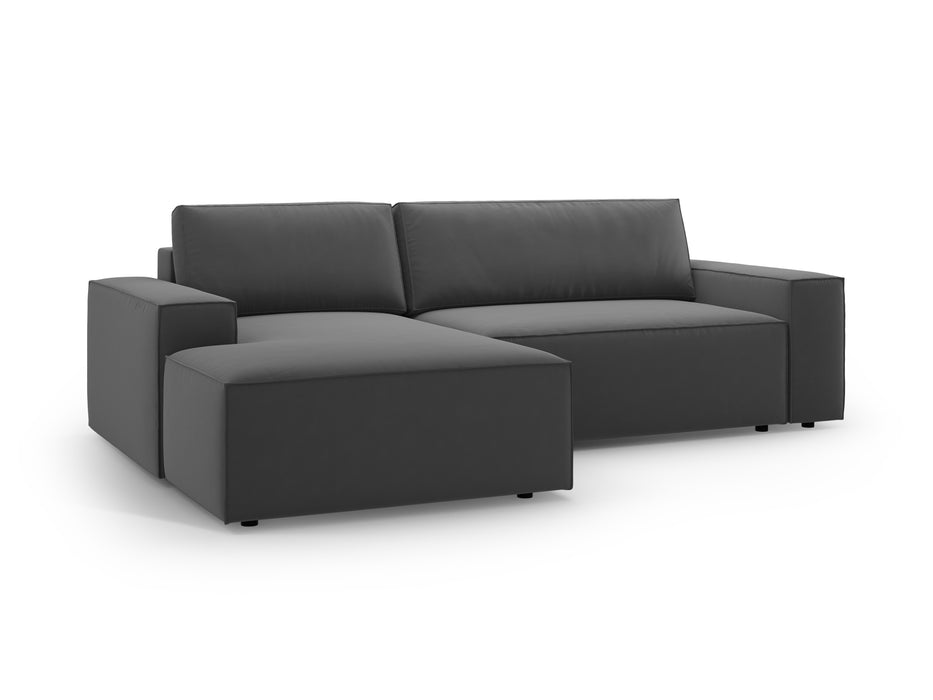 Velveto kampinė sofa-lova su dėže Jodie
