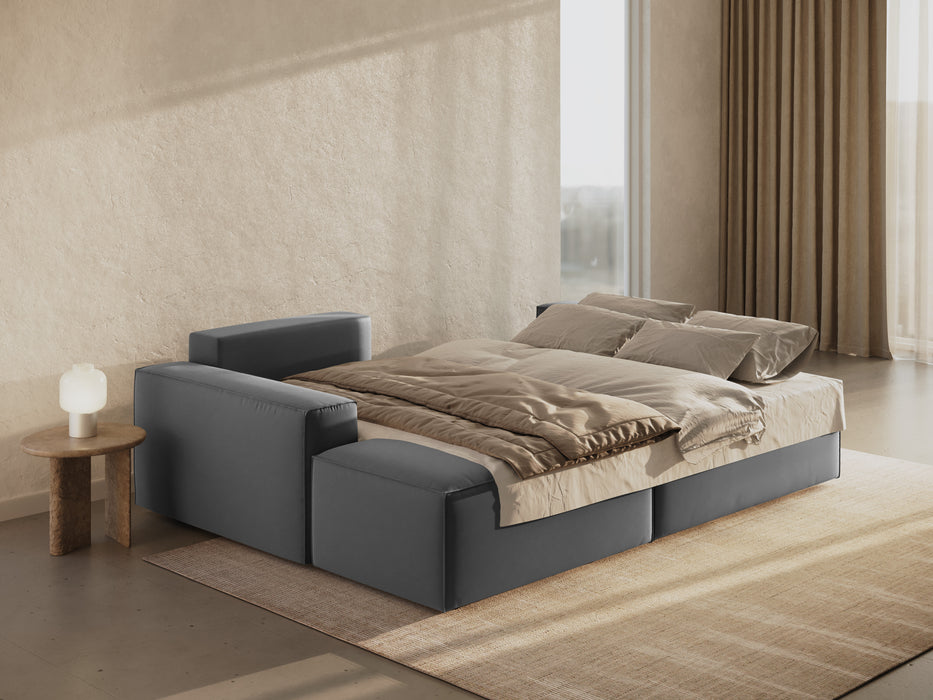 Velveto kampinė sofa-lova su dėže Jodie