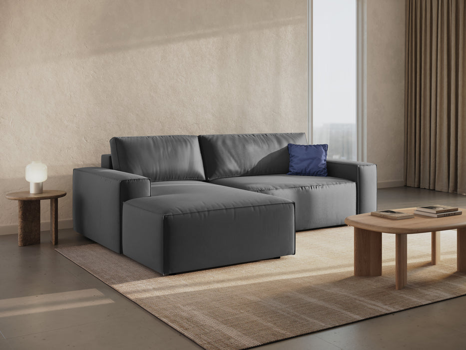 Velveto kampinė sofa-lova su dėže Jodie