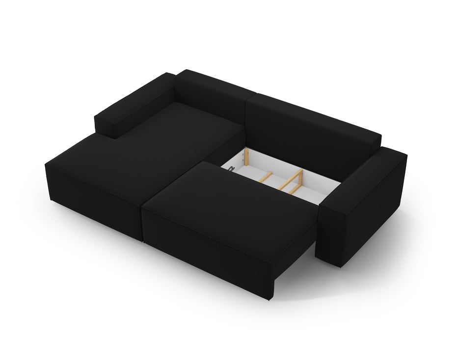 Velveto kampinė sofa-lova su dėže Jodie