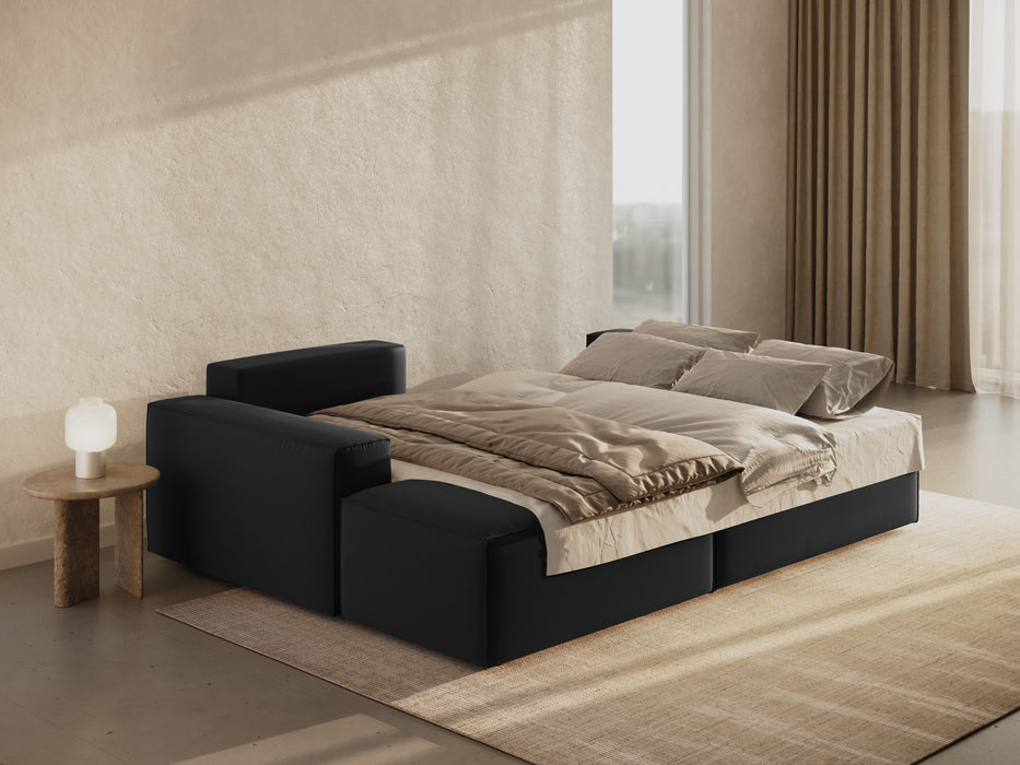 Velveto kampinė sofa-lova su dėže Jodie