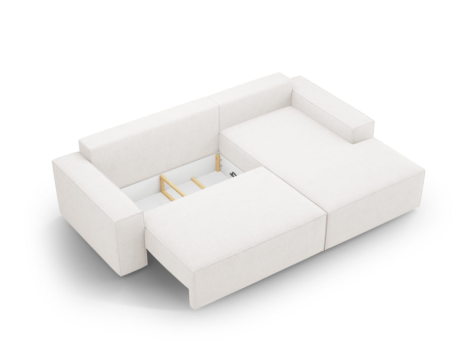Kampinė bouclé sofa-lova su dėže Jodie