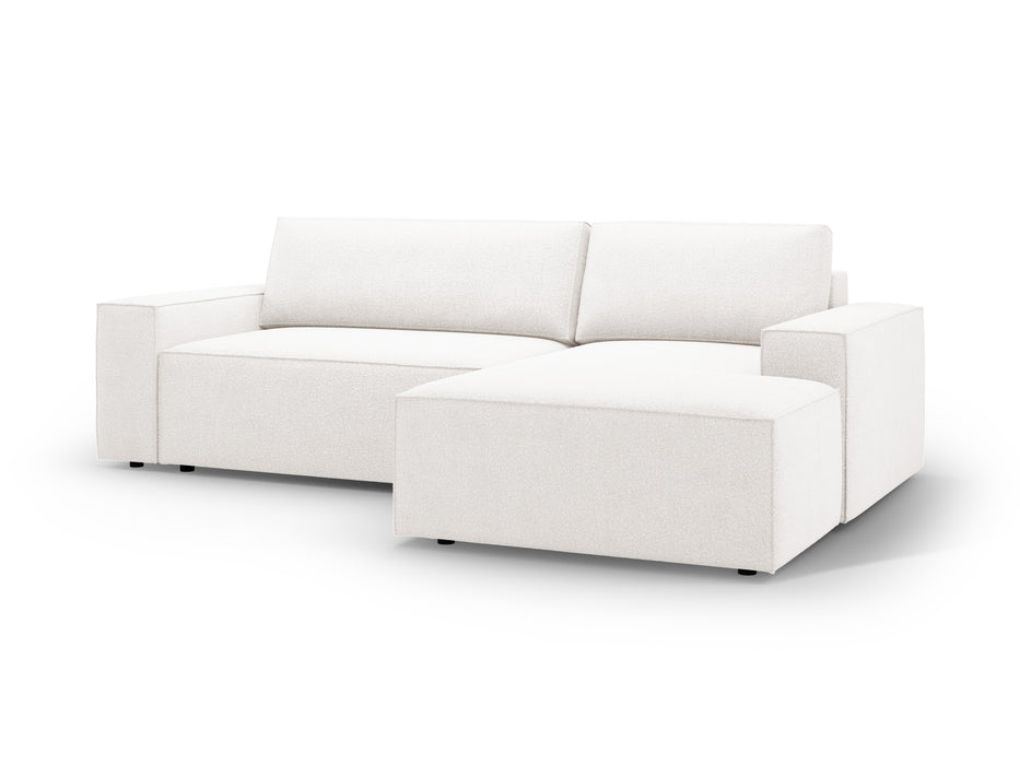 Kampinė bouclé sofa-lova su dėže Jodie