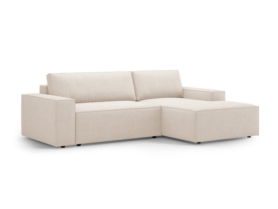 Kampinė bouclé sofa-lova su dėže Jodie