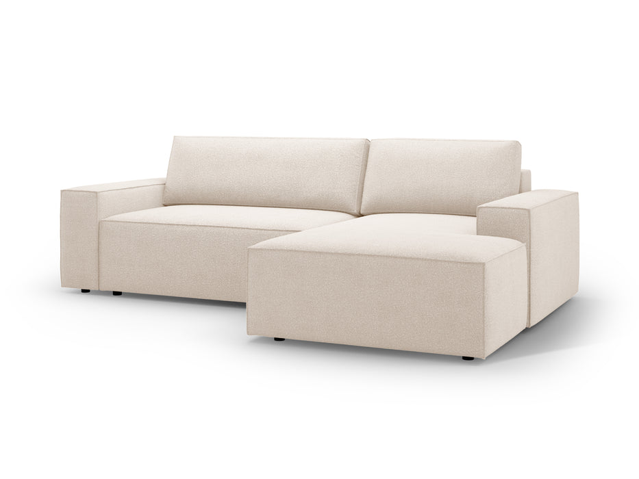 Kampinė bouclé sofa-lova su dėže Jodie