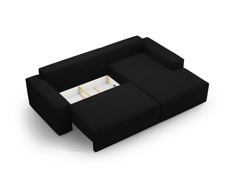 Kampinė bouclé sofa-lova su dėže Jodie