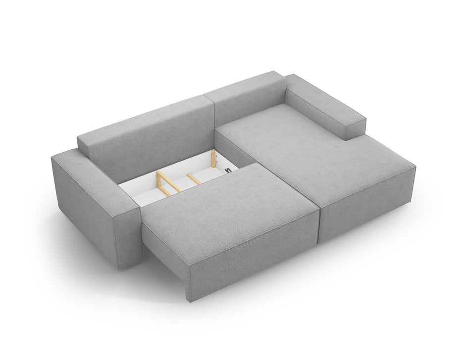 Kampinė bouclé sofa-lova su dėže Jodie