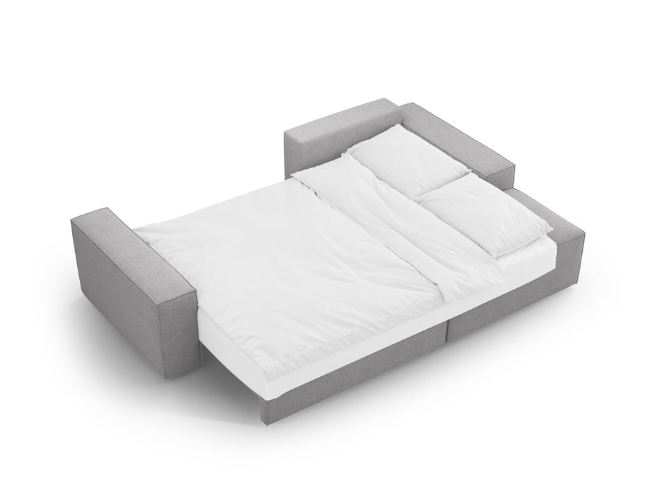 Kampinė bouclé sofa-lova su dėže Jodie