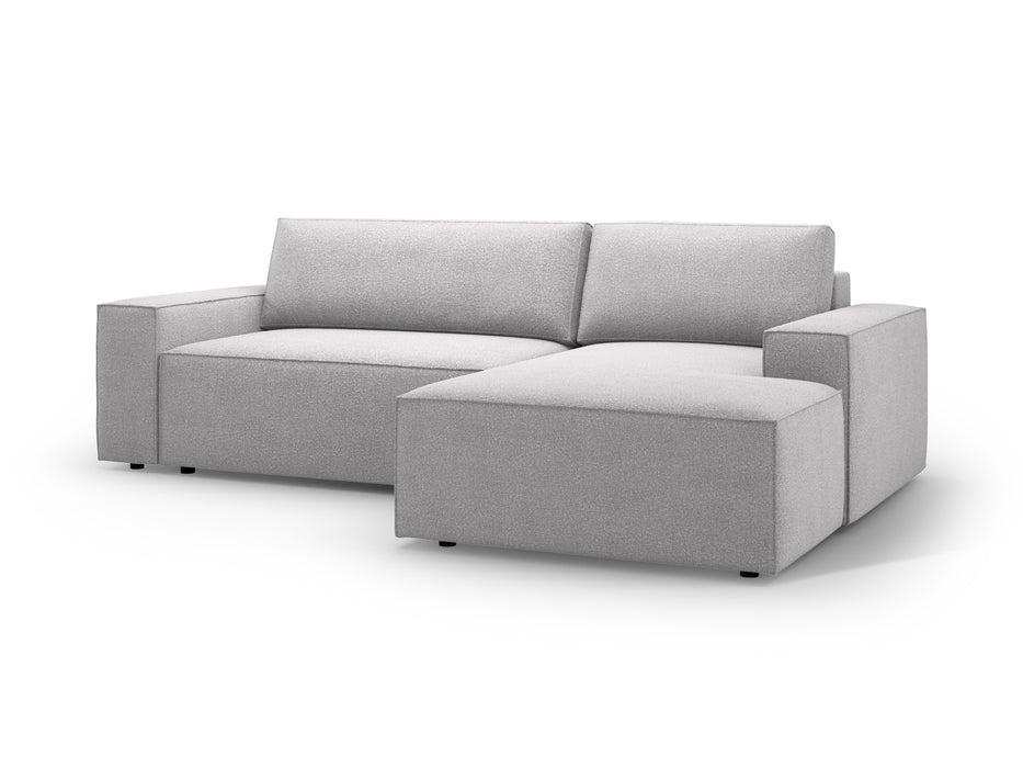 Kampinė bouclé sofa-lova su dėže Jodie