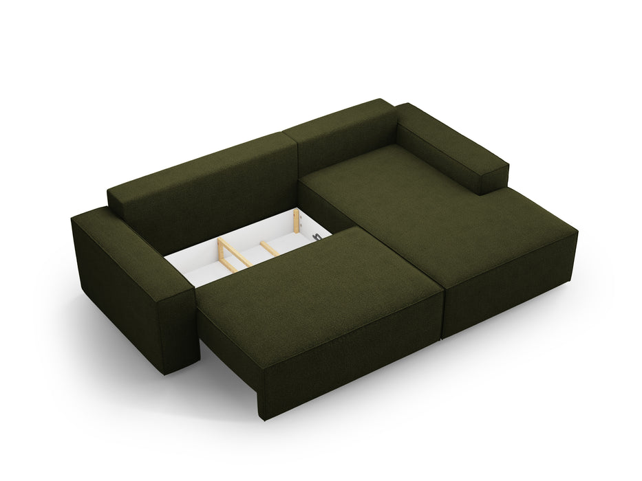 Kampinė bouclé sofa-lova su dėže Jodie