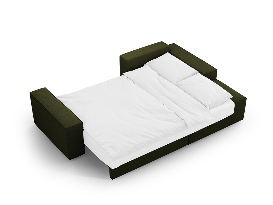 Kampinė bouclé sofa-lova su dėže Jodie