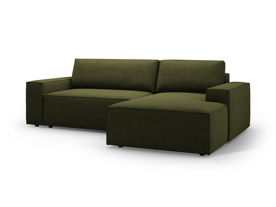 Kampinė bouclé sofa-lova su dėže Jodie