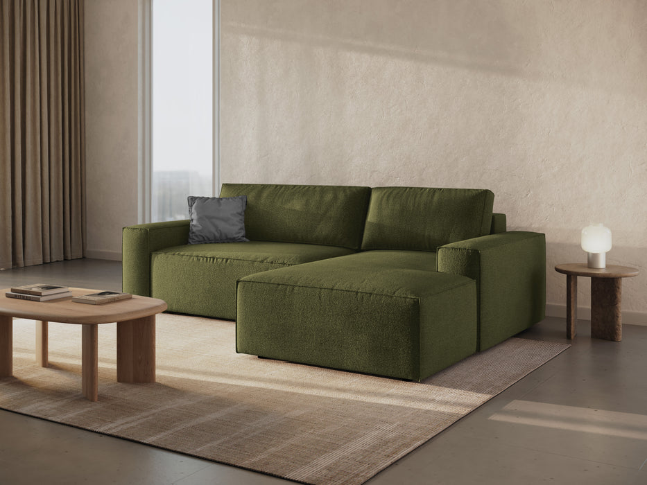 Kampinė bouclé sofa-lova su dėže Jodie