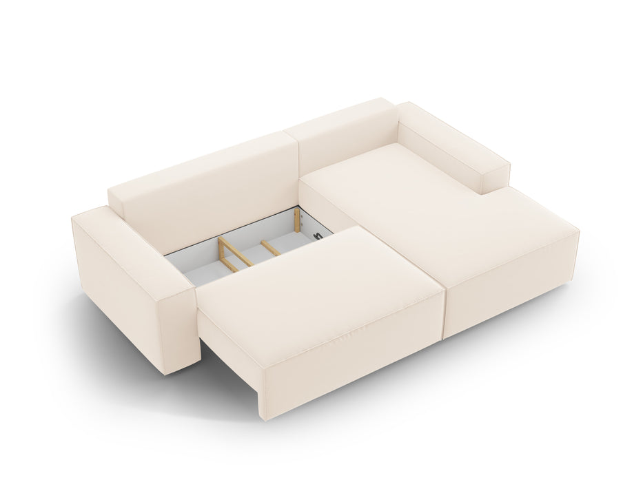 Velveto kampinė sofa-lova su dėže Jodie