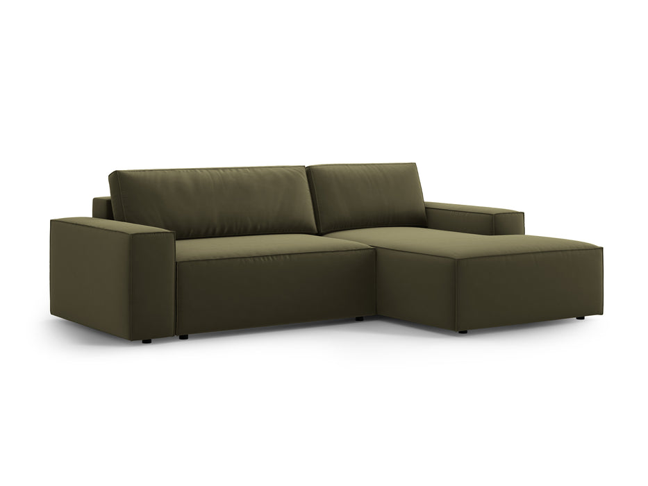 Velveto kampinė sofa-lova su dėže Jodie