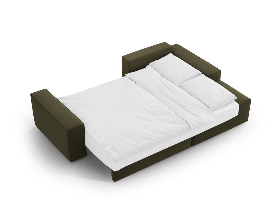 Velveto kampinė sofa-lova su dėže Jodie