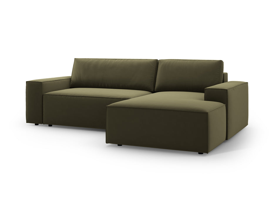 Velveto kampinė sofa-lova su dėže Jodie