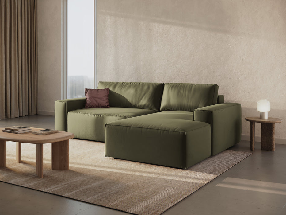 Velveto kampinė sofa-lova su dėže Jodie