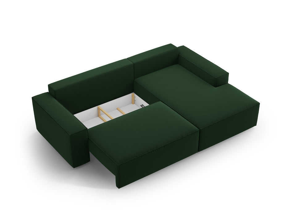 Velveto kampinė sofa-lova su dėže Jodie