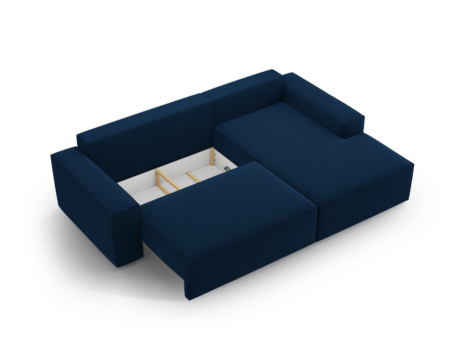 Velveto kampinė sofa-lova su dėže Jodie