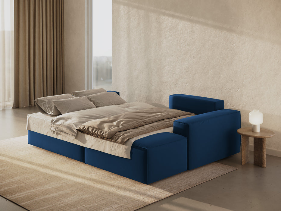 Velveto kampinė sofa-lova su dėže Jodie