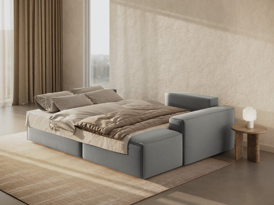 Velveto kampinė sofa-lova su dėže Jodie