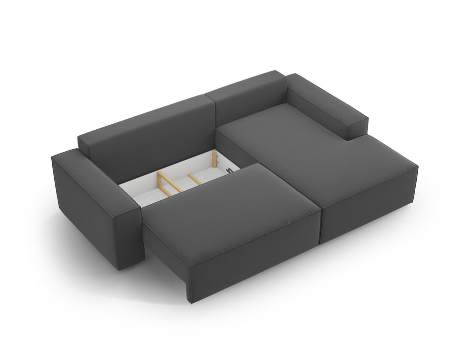 Velveto kampinė sofa-lova su dėže Jodie