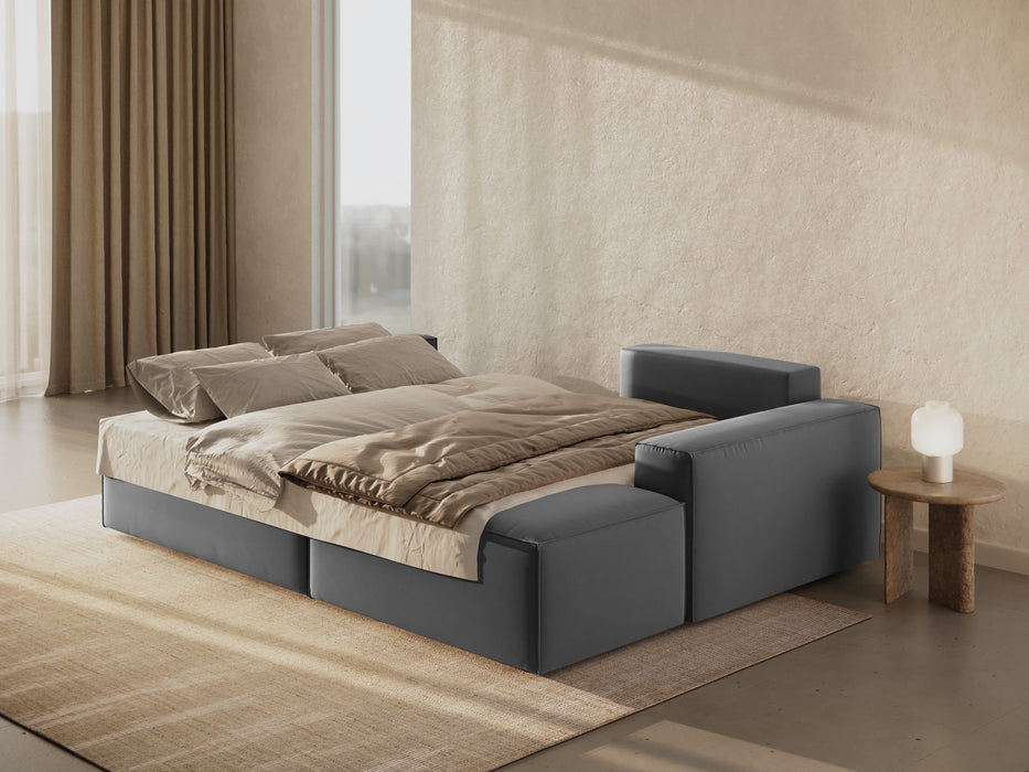 Velveto kampinė sofa-lova su dėže Jodie