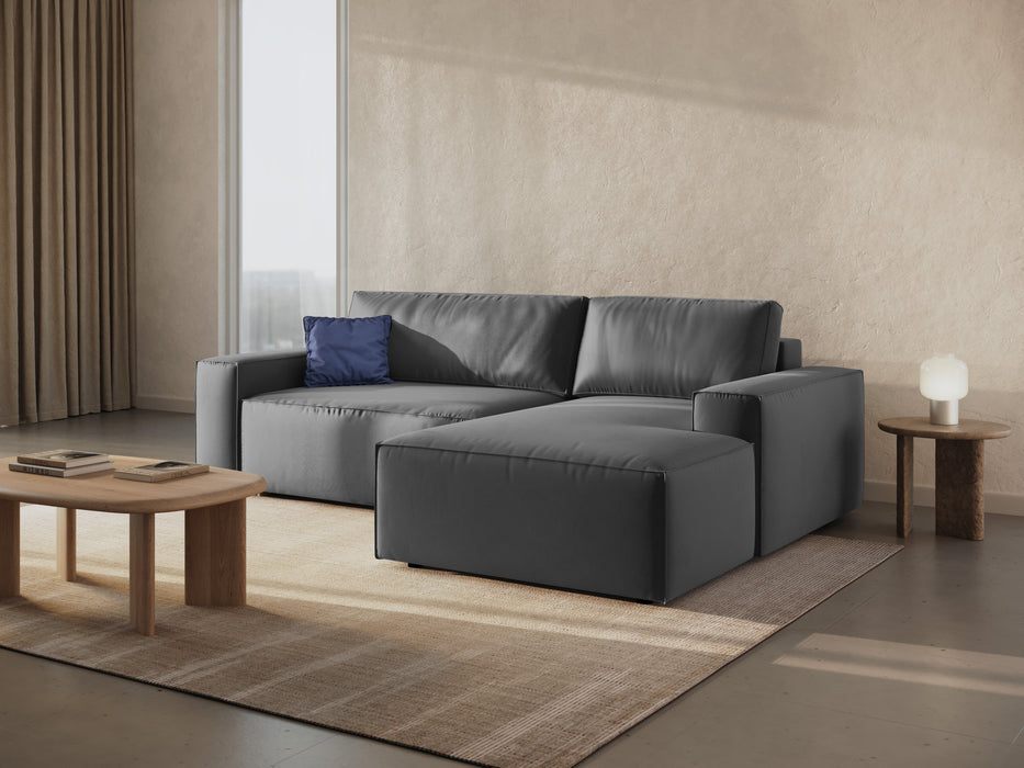 Velveto kampinė sofa-lova su dėže Jodie