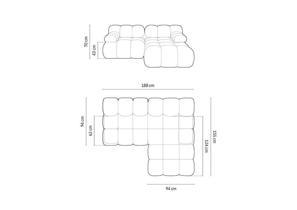 Velveto modulinė sofa Bellis