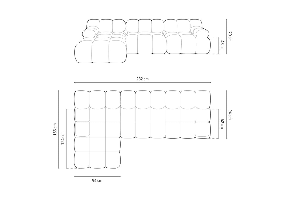 Velvet modular sofa Bellis
