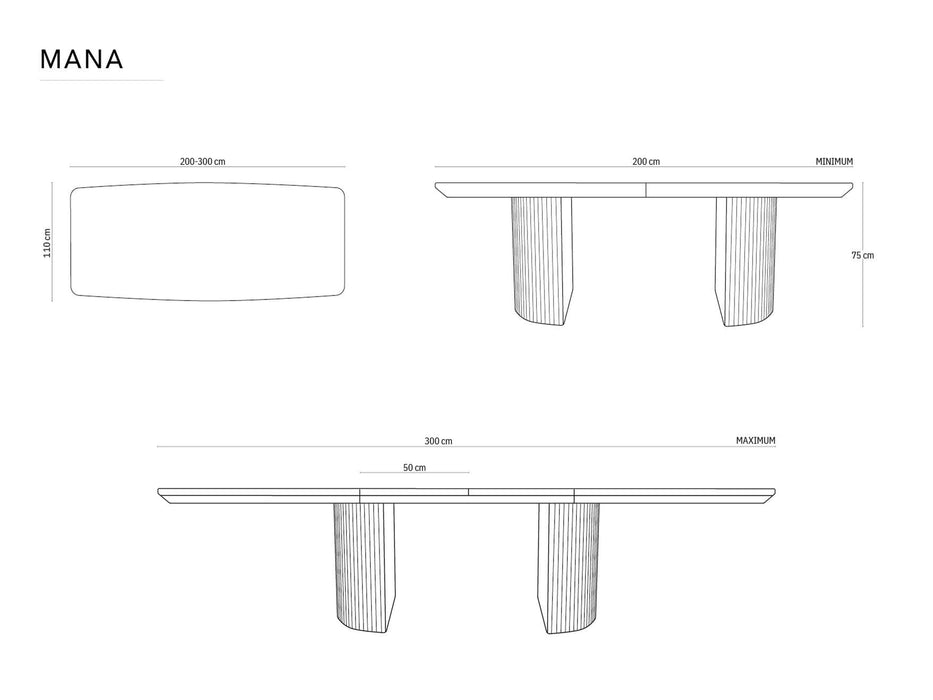 Extendable table Mana