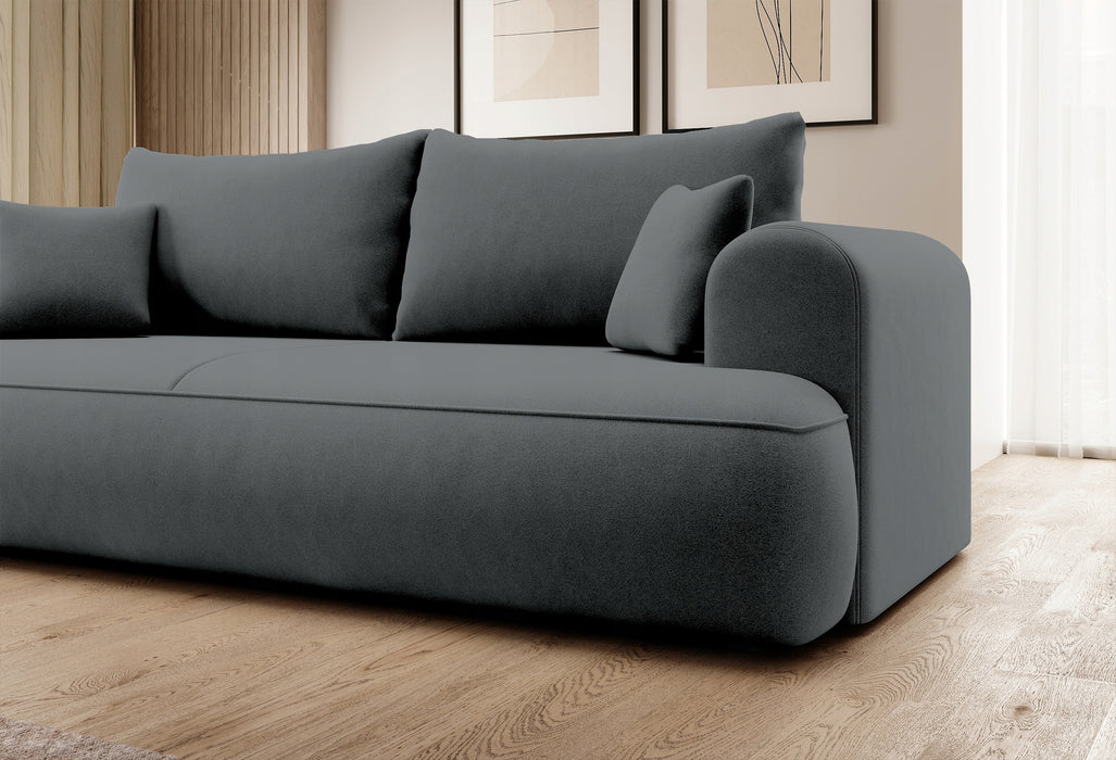 Trivietė aksominė sofa Ovu