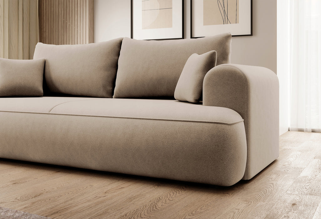 Trivietė aksominė sofa Ovu