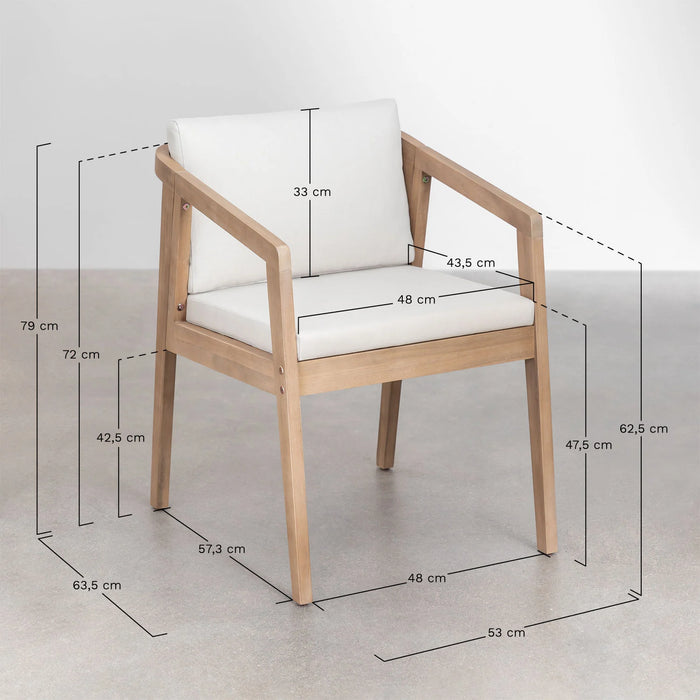 Set of 2 chairs made of acacia wood Kaela