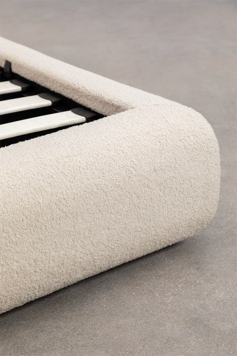 Bed Norena bouclé with bed linen box