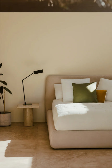 Bed Norena bouclé with bed linen box