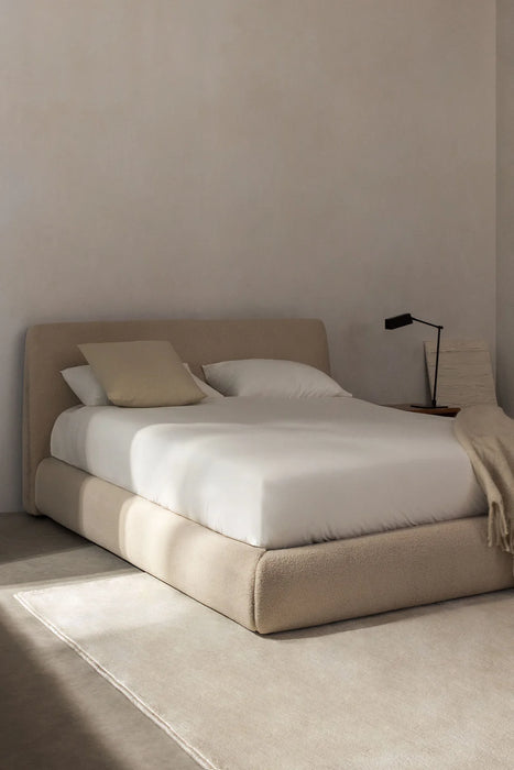 Bed Norena bouclé with bed linen box