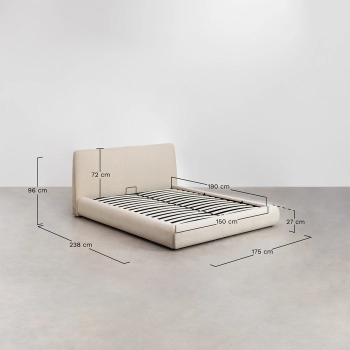 Bed Norena bouclé with bed linen box