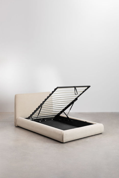 Bed Norena bouclé with bed linen box