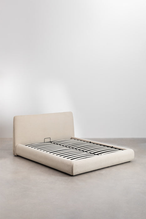 Bed Norena bouclé with bed linen box