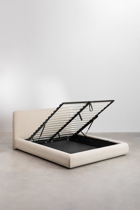Bed Norena bouclé with bed linen box