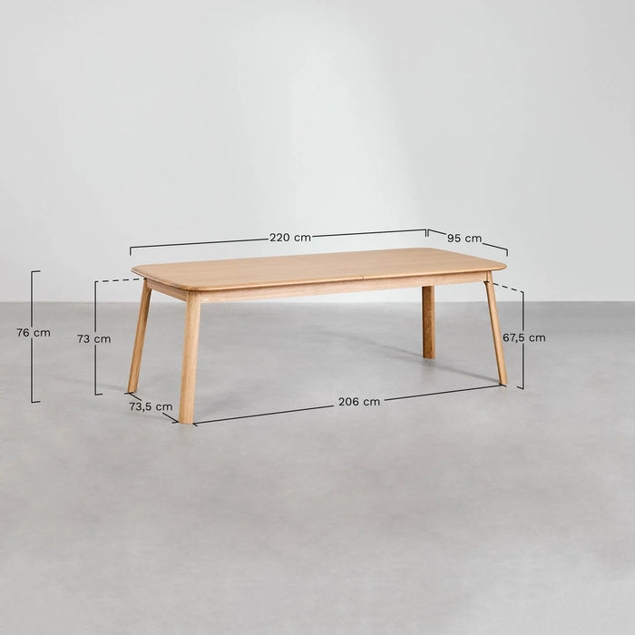 Retractable oak dining table Trever